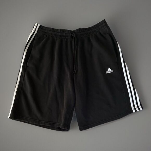 Adidas Essentials Fleece 3-Stripe Sweat Shorts Black Size 2XLT2  Activewear - Picture 1 of 10
